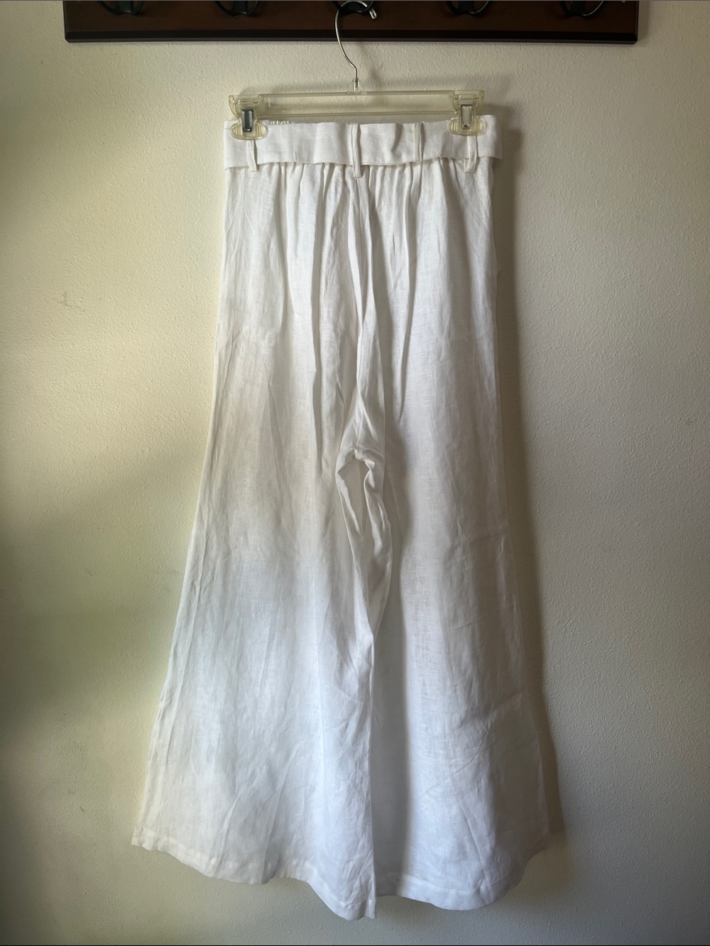 Chasing Unicorns βοΈ White Linen Cutwork Embroidery Wide Leg Trousers sz XS/Small - Picture 6 of 16